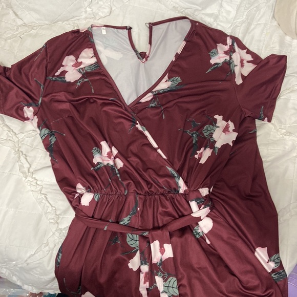 Wine Red Romper - Picture 3 of 4